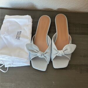 Malone Souliers Icy Blue Bow Sandals